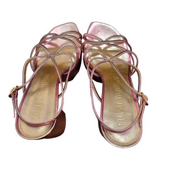 Stuart Weitzman Barelythere Squarehigh Platform Sandal Size 8 - Picture 9 of 9